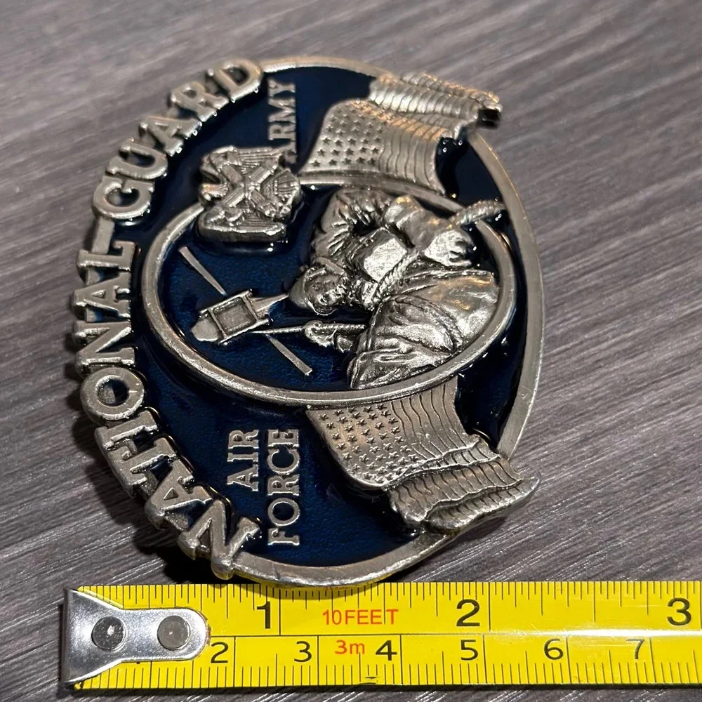 Vtg Bergamot Brass Works National Guard Air Force Army Belt Buckle N-132 1982